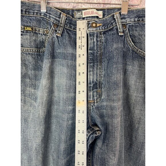 LEE Jeans Mens 40x32 Regular Straight Leg Blue Denim Vintage cowboy skater casua - Picture 4 of 11